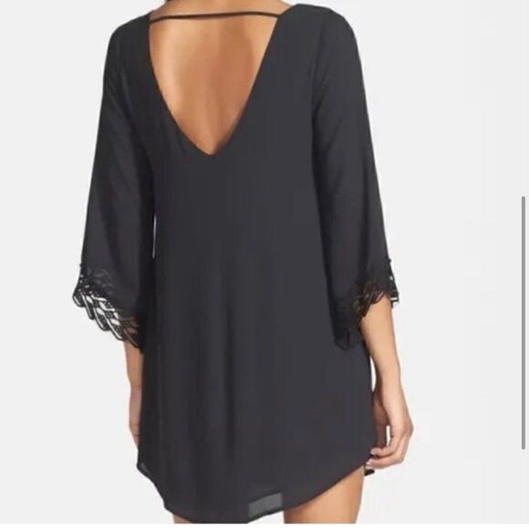 Astr the Label Mini Lace Trim Black Slip Dress Size Small - Picture 3 of 11